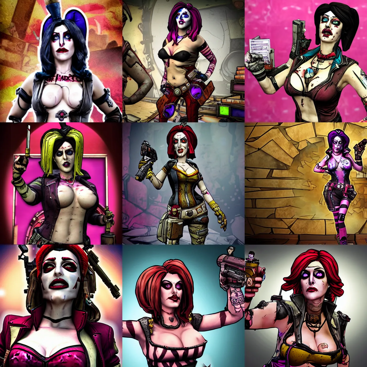 Prompt: screenshot of borderlands, gillian anderson as mad moxxi, ( ( ( ( cosplay ) ) ) )