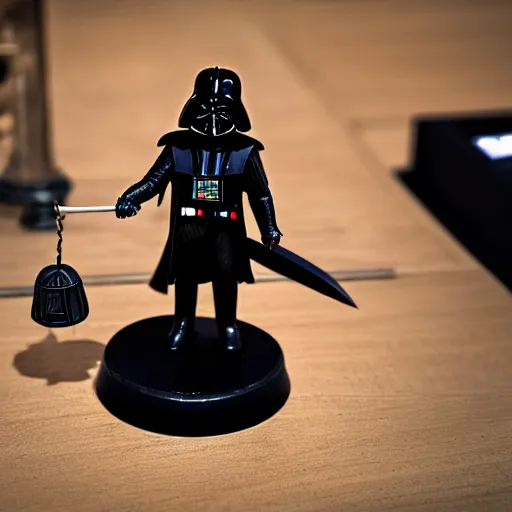 Image similar to darth vader in court working as judge, 5 5 mm