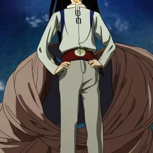 Prompt: a beautiful young anime character with long hair with full body by hayao miyazaki and eiichiro oda, symmetrical, crystal lighting, highly detailed