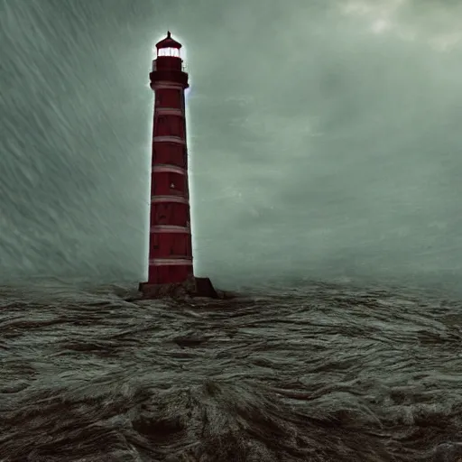 Image similar to a beautiful photo of a lighthouse from silent hill, realistic, very detailed