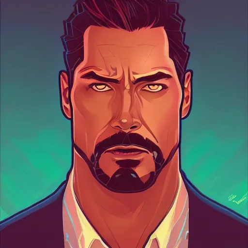 Image similar to The Rock as Tony Stark, ambient lighting, 4k, alphonse mucha, lois van baarle, ilya kuvshinov, rossdraws, artstation