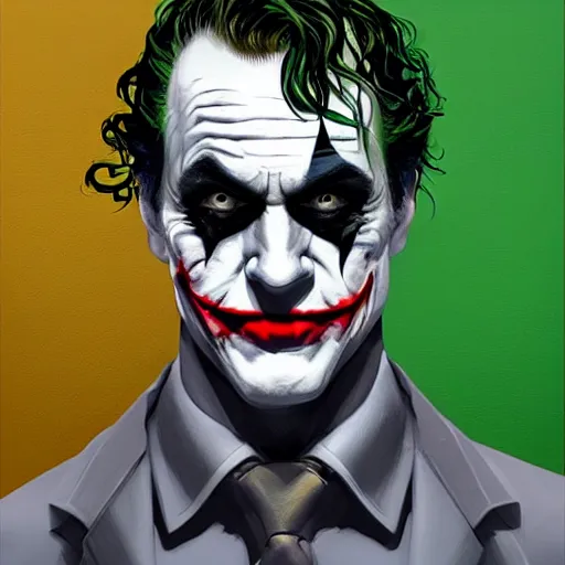 Image similar to the joker with Batman’s face mask, digital painting, amazing detail, artstation, cgsociety