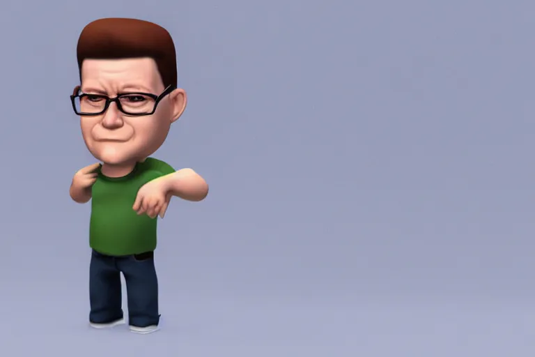 Prompt: hank hill chibi, photorealistic 3 d render