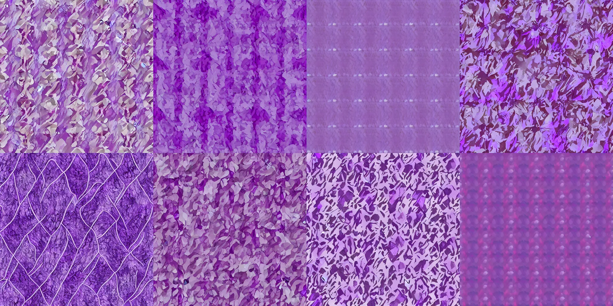 Prompt: Amethyst crystal texture, seamless, pattern