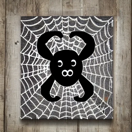 Image similar to spider web sheep-shape