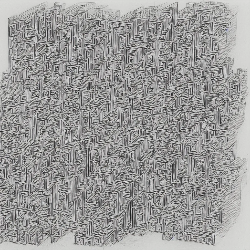 Prompt: pencil sketch maze