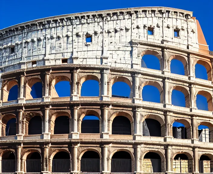 Image similar to 4 k hd, high detail photograph of roman colosseum, shot with sigma f / 4. 2, 2 5 0 mm sharp lens, wide shot, consistent, isometric view, volumetric lighting, high level texture render