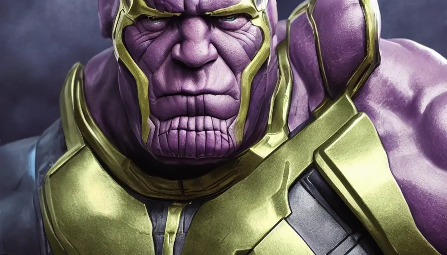 Prompt: hand painted bust of john cena as thanos, hyperdetailed, artstation, cgsociety, 8 k