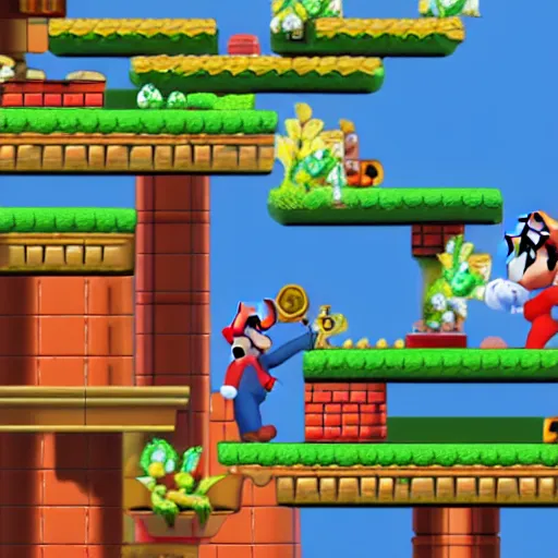 prompthunt: a screenshot of knockoff russian super mario brothers