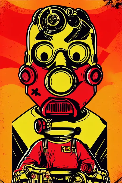 Image similar to fallout 7 6 retro futurist illustration art by butcher billy, sticker, colorful, illustration, highly detailed, simple, smooth and clean vector curves, no jagged lines, vector art, smooth andy warhol style