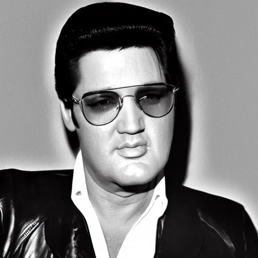 Prompt: elvis presley with long grey beard and reading glasses,