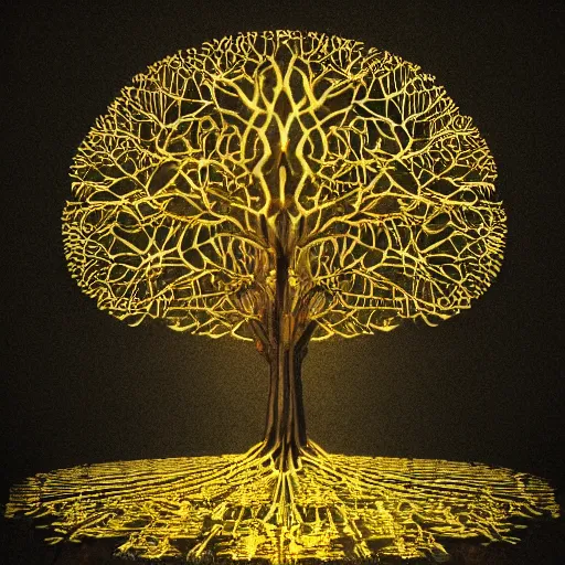 Image similar to the holy golden tree of life, cinematic, ultra detailed