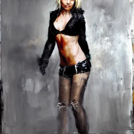 Prompt: full body britney spears, jeremy mann painting