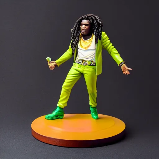 Image similar to burna boy figurine, detailed product photo,