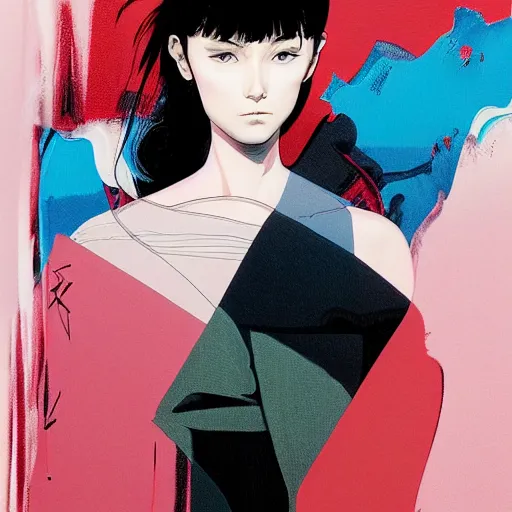 Image similar to prompt : fashion tv character portrait soft light painted by james jean and katsuhiro otomo and erik jones, inspired by akira anime, smooth face feature, intricate oil painting, high detail illustration, sharp high detail, manga and anime 1 9 9 9