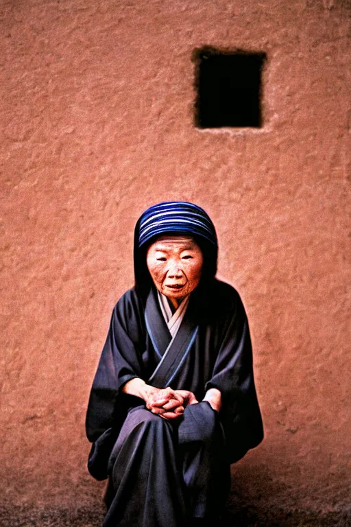 Image similar to photograph of an old japanese woman, photograph by steve mccurry