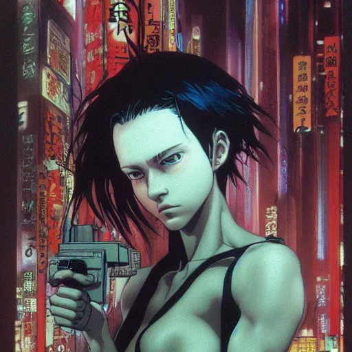 Image similar to citizen portrait soft light painted by and katsuhiro otomo and chad little, inspired by ghost in the shell, smooth face feature, intricate oil painting, high detail illustration, sharp high detail, manga and anime 1 9 9 9