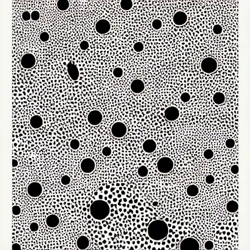 Prompt: poster inspired by Japanese artist yayoi Kusama