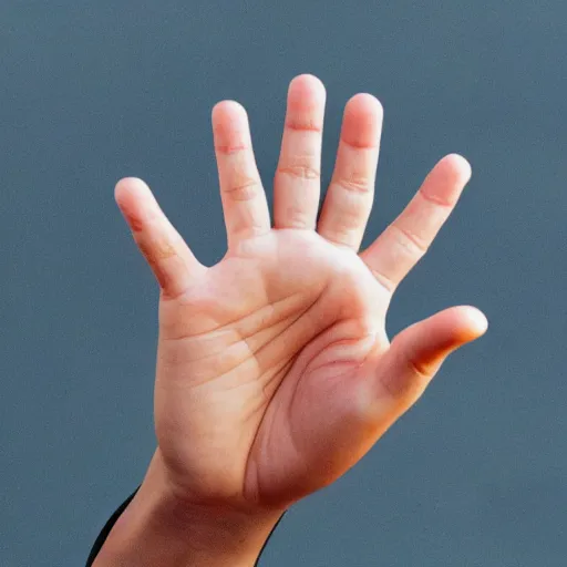 Image similar to A human hand with 5 fingers
