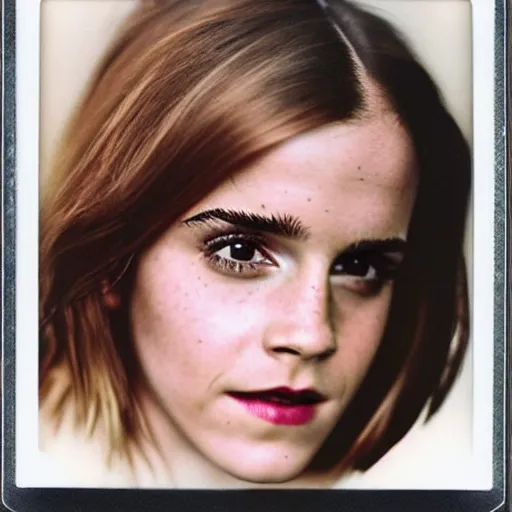 Prompt: color polaroid of Emma Watson by Annie Leibovitz