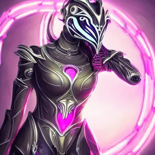 Image similar to highly detailed exquisite fanart, of a beautiful female warframe, but as a stunning anthropomorphic robot female dragon, robot dragon head, off-white plated armor, bright Fuchsia skin, elegant pose, full body shot, epic cinematic shot, realistic, professional digital art, high end digital art, DeviantArt, artstation, Furaffinity, 8k HD render, epic lighting, depth of field