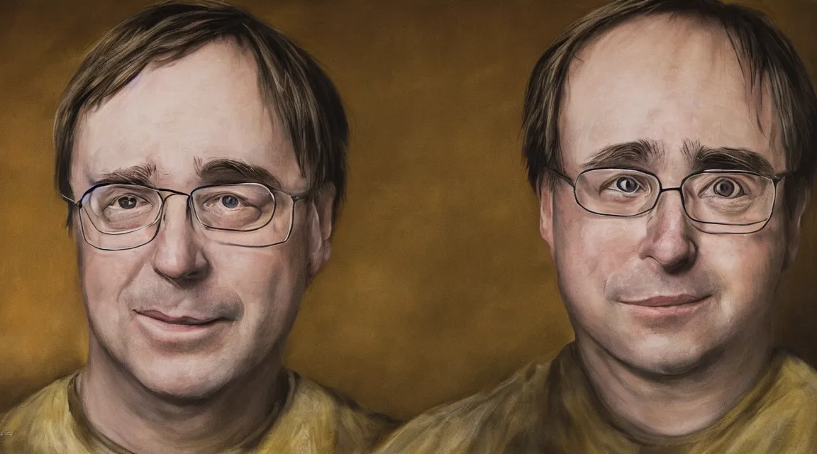 Image similar to portrait of Linus Torvalds taked by Steve McCurry