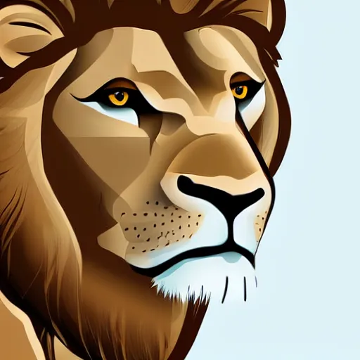 Prompt: Cute lion, Behance, illustration, vector, sharp focus, 4k
