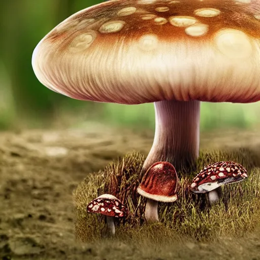 Prompt: mushroom mind trip real life, 8 k, 4 k uhd, realistic, hyper realistic, super detailed, very detailed, detailed