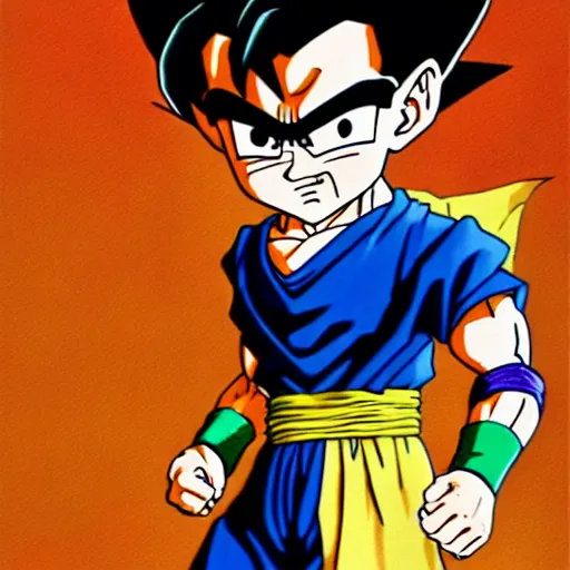 Image similar to nerdy gohan art by akira toriyama, 4 k, dragon ball artstyle, cel shaded, highly detailed, epic lighting