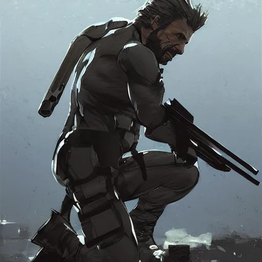 Image similar to Solid Snake Metal Gear Solid ,Greg rutkowski, Trending artstation, cinematográfica, digital Art