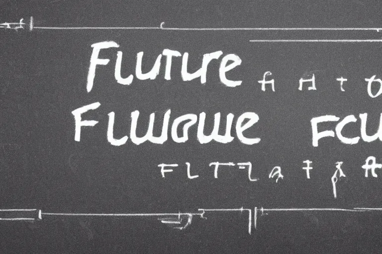 Prompt: future language written on the blackboard