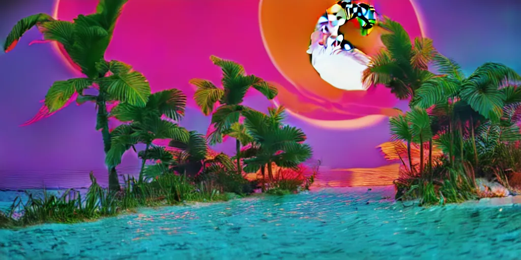 Prompt: unreal engine 5 8 k uhd render of an flamingocore tropicalwave junglepunk abstrafractalmancer, photorealistic, animal photography, lush tropical surroundings, volumetric lighting, sunlight, 1 0 5 mm lens