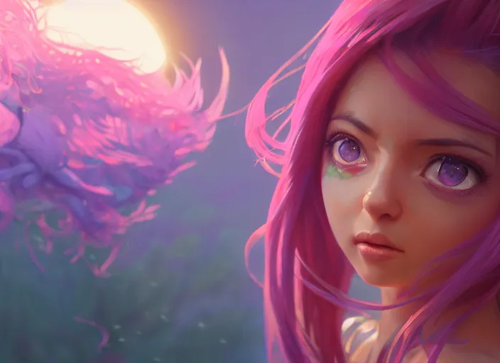 Image similar to highly detailed portrait of inna, in no game no life, stephen bliss, 8 k, unreal engine, fantasy art by greg rutkowski, loish, rhads, ferdinand knab, makoto shinkai and lois van baarle, ilya kuvshinov, rossdraws, tom bagshaw, global illumination, radiant light, detailed and intricate environment