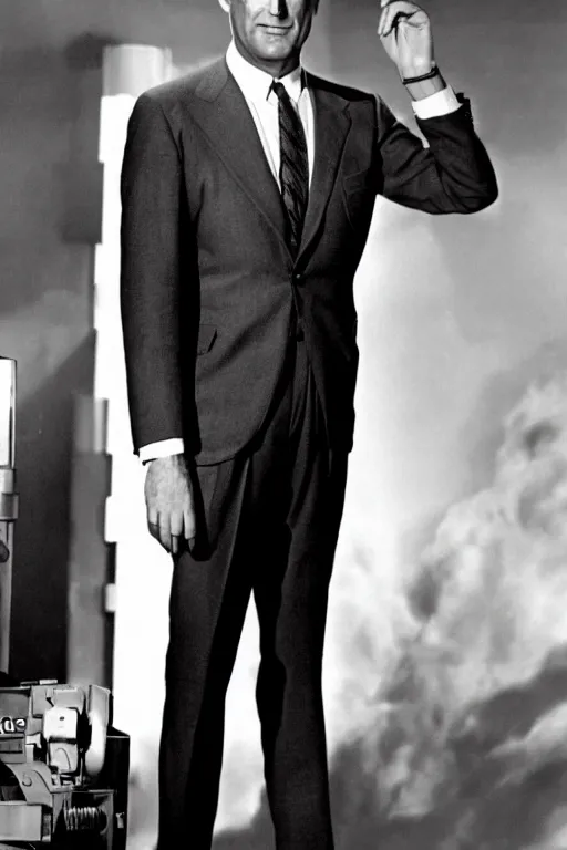 Image similar to cary grant as tony stark. superhero movie set in the 1 9 5 0's