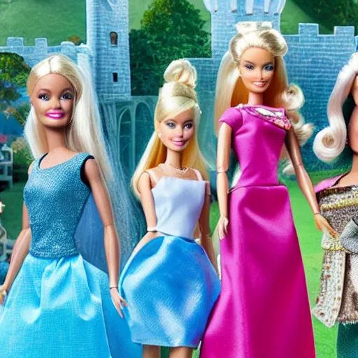 Prompt: barbie and the diamond castle live action remake, 4 k, film still, live action, realistic