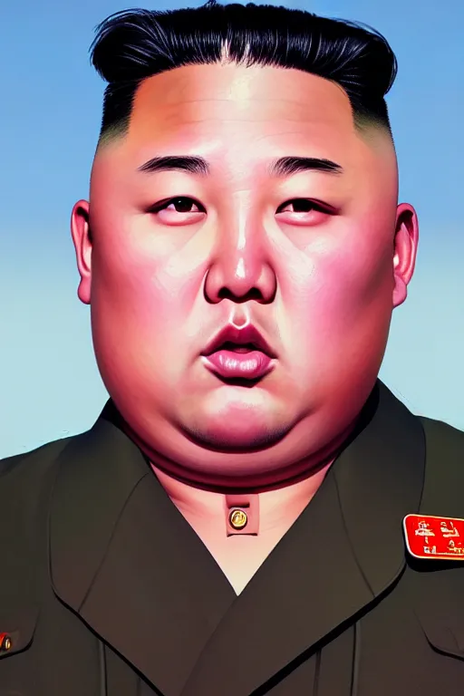 Image similar to highly detailed portrait kim jong un in gta v, stephen bliss, unreal engine, fantasy art by greg rutkowski, loish, rhads, ferdinand knab, makoto shinkai and lois van baarle, ilya kuvshinov, rossdraws, tom bagshaw, global illumination, radiant light, detailed and intricate environment