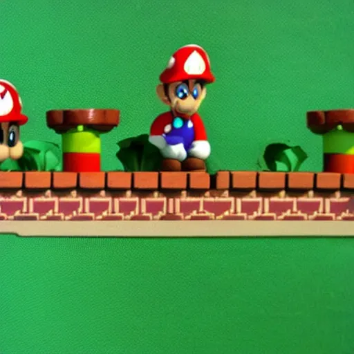 Prompt: Super Mario Bros claymation