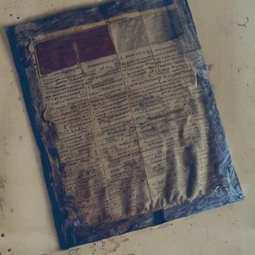 an old, worn parchment with the instruction manual for Stable