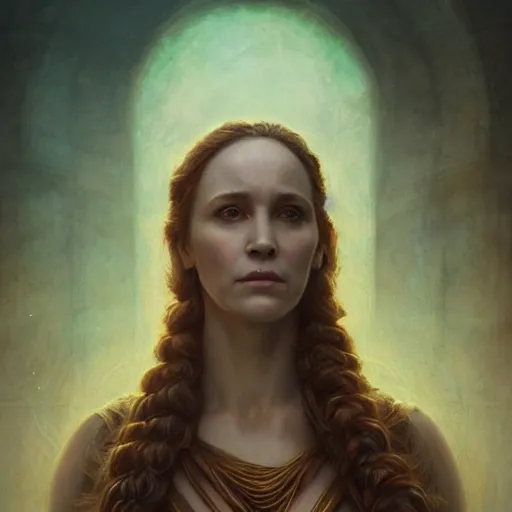 Image similar to majestic gracious regal goddess mater theia portrait, ancient greece, atmospheric lighting, painted, intricate, volumetric lighting, beautiful, rich deep colours masterpiece, golden hour, sharp focus, ultra detailed, by leesha hannigan, ross tran, thierry doizon, kai carpenter, ignacio fernandez rios