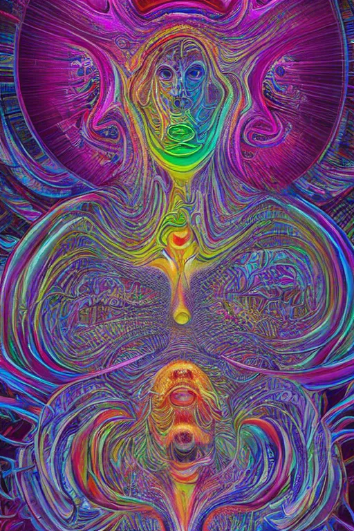 Prompt: the mind on lsd, 4 k award winning alex grey, artstation