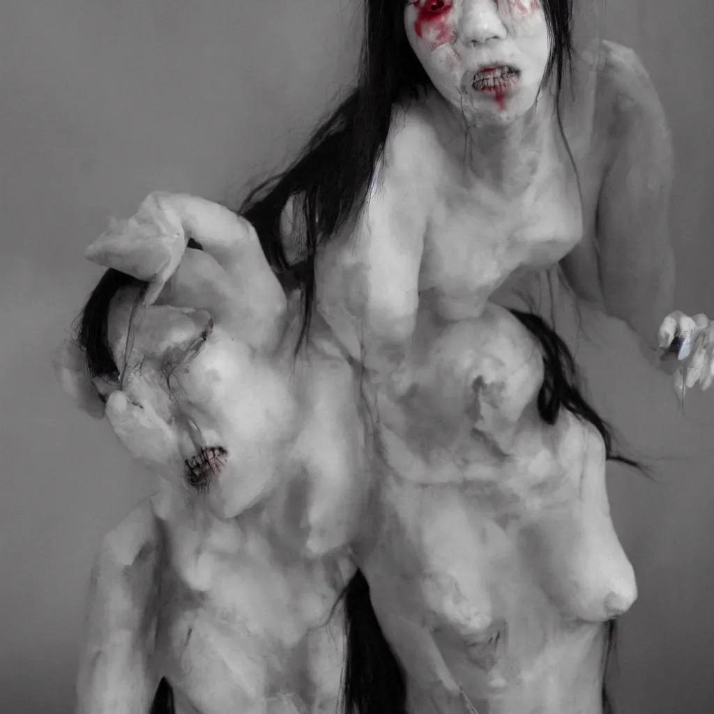 Image similar to pale japanese undead woman