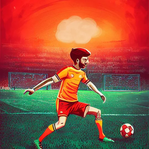 Prompt: detailed illustration of betters for football by alena aenami and annato finnstark