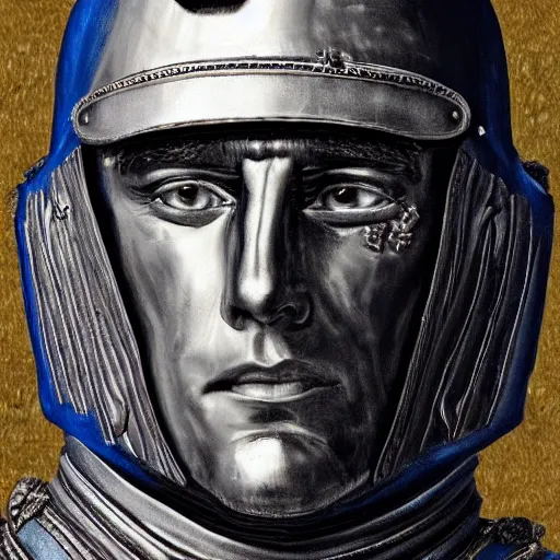 Image similar to Emmanuel Macron, in medieval armor, high detail, realistic,