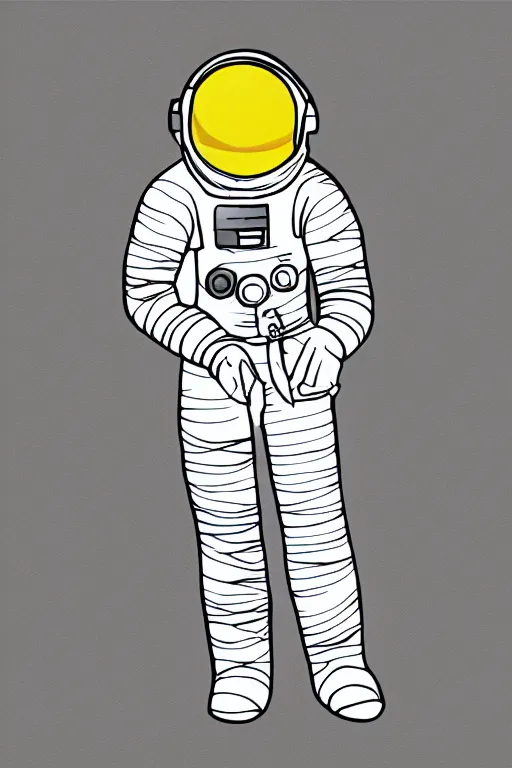 Image similar to basic digital drawing scribble in photoshop of simple astronaut