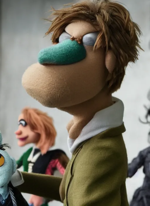 Prompt: Jamie Campbell Bower as a muppet