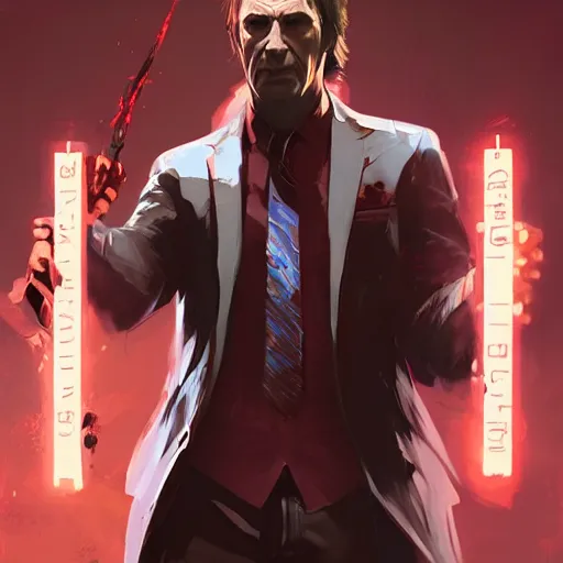 Image similar to saul goodman as a dmc 5 character by greg rutkowski