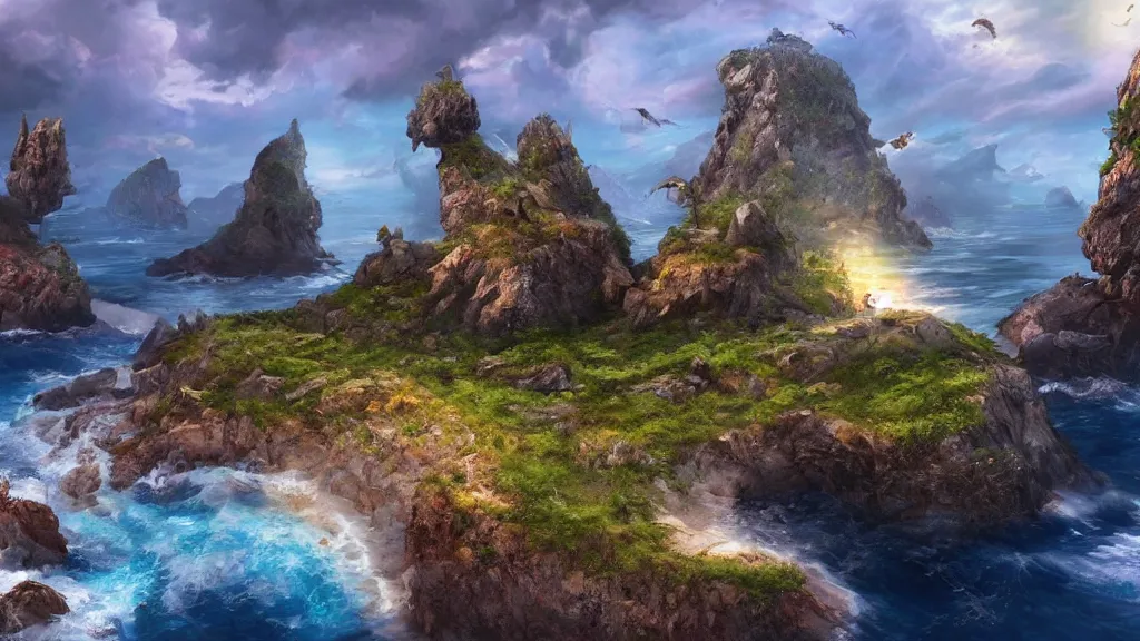 Image similar to the last island on earth, fantasy artwork, very very very beautiful scenery, hd, hdr, ue5, ue6, unreal engine 5, cinematic 4k wallpaper, 8k, ultra detailed, high resolution, artstation, award winning