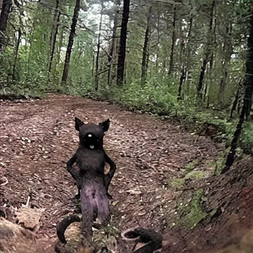 Prompt: cthulu caught on trail cam, photo detailed