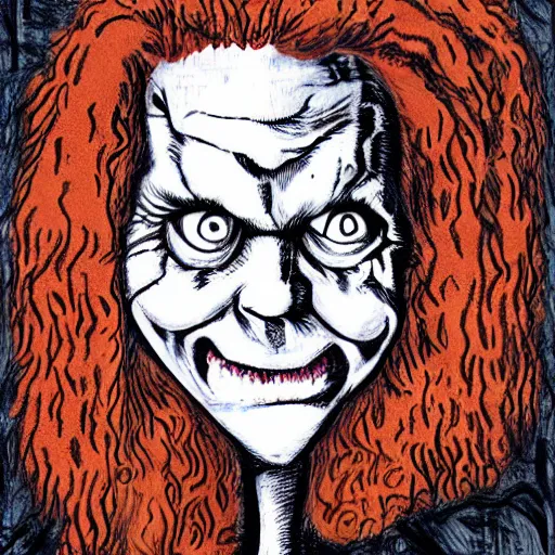 Image similar to [ carrot top ] horror art