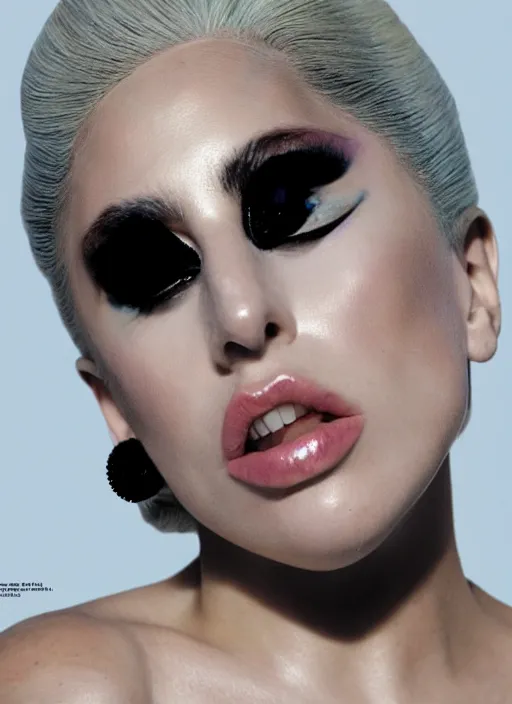 Prompt: lady gaga styled by nick knight posing , vogue magazine, Highly realistic. High resolution. Highly detailed. Dramatic. 8k.4k.